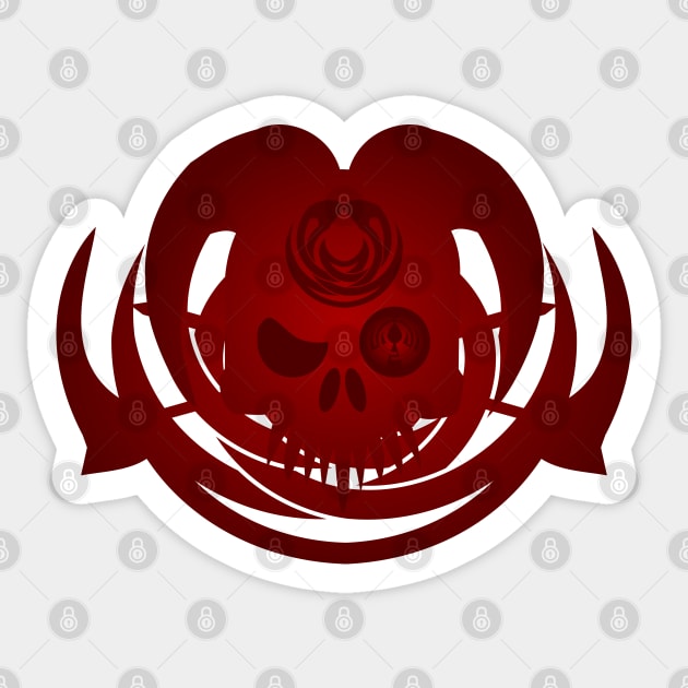 Red Demon Skull Sticker by DepicSpirit